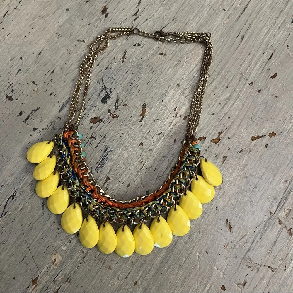 Colorful Multi‎ Layered Chunky Beaded Chain Choker Good Condition